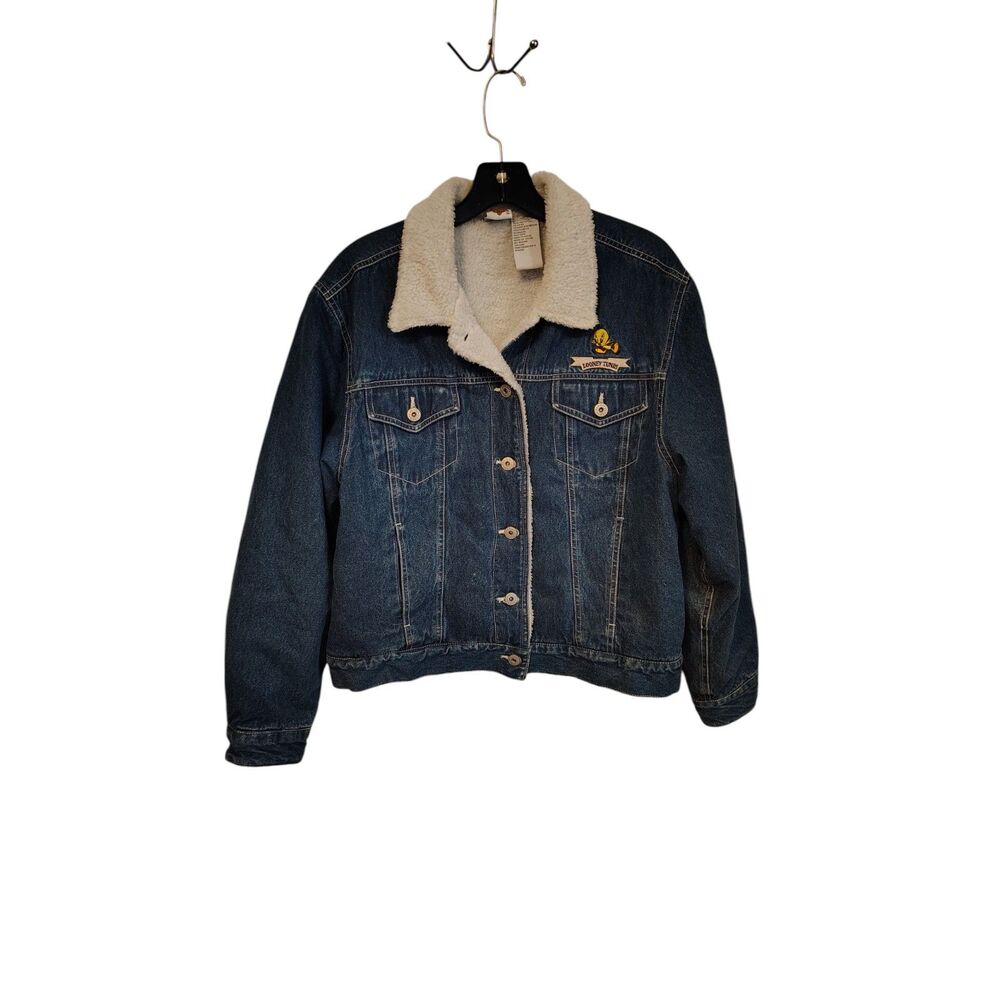 Vintage Looney Tunes Denim Sherpa lined Jacket‎